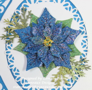 Home For Christmas Designers Series Paper-Blue Poinsettia