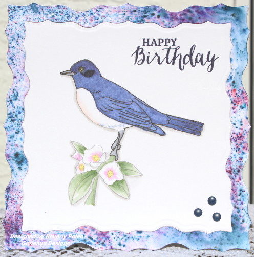 Happy Birthday Greeting Card purple Starling