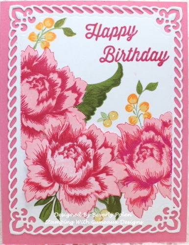 Altenew Peony Bouquet Birthday Card